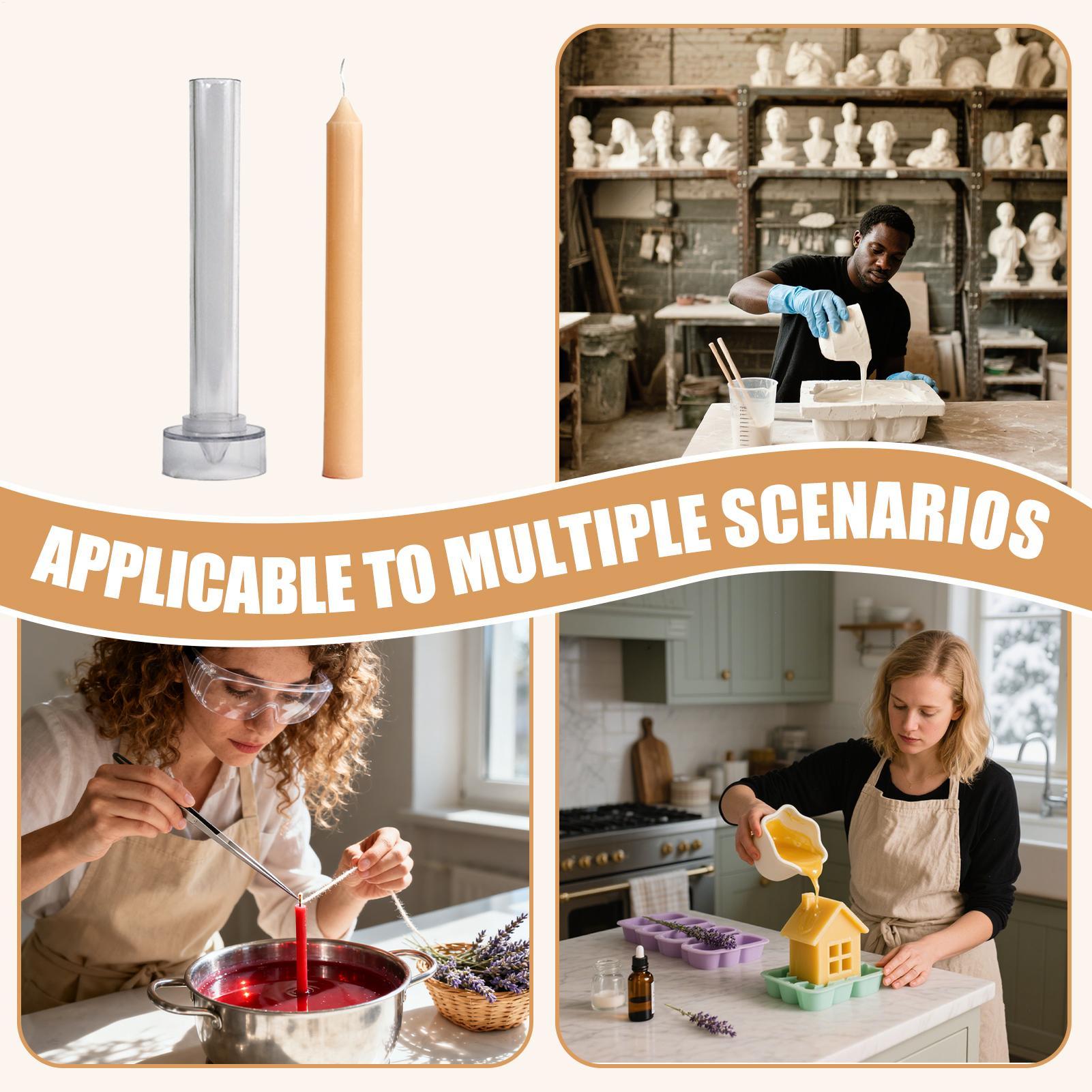 Candle Making For Beginners - Candle Mold Taper Beeswax Candle Making