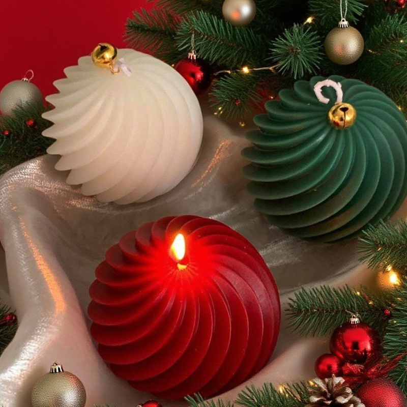 Spiral stripe Ball Silicone Ca - огляд і ціна Xmas Candle Making