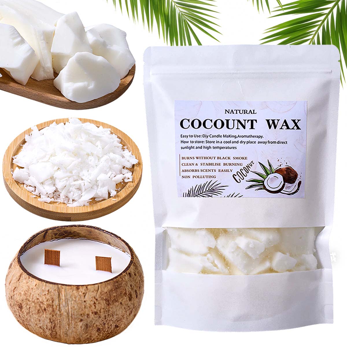 1LB Natural Plant White Coconu - огляд і ціна Candle Making Material Wholesale