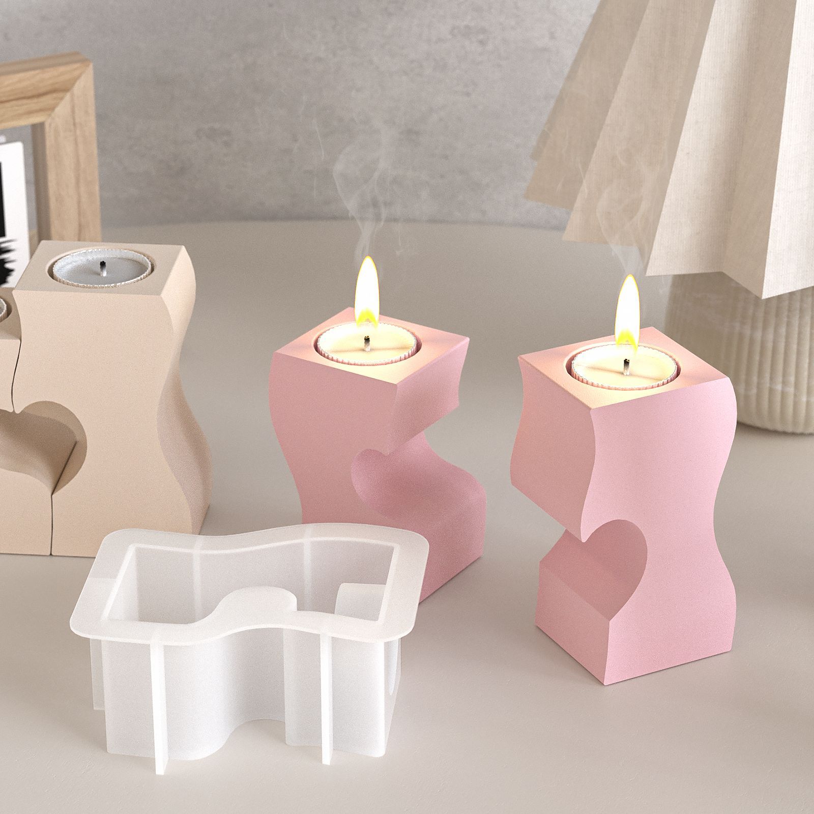 S Heart Candlestick Silicone M - огляд і ціна Candle Making Supplies Wholesale