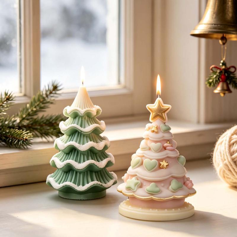DIY Christmas Tree Silicone Mo - огляд і ціна Xmas Candle Making
